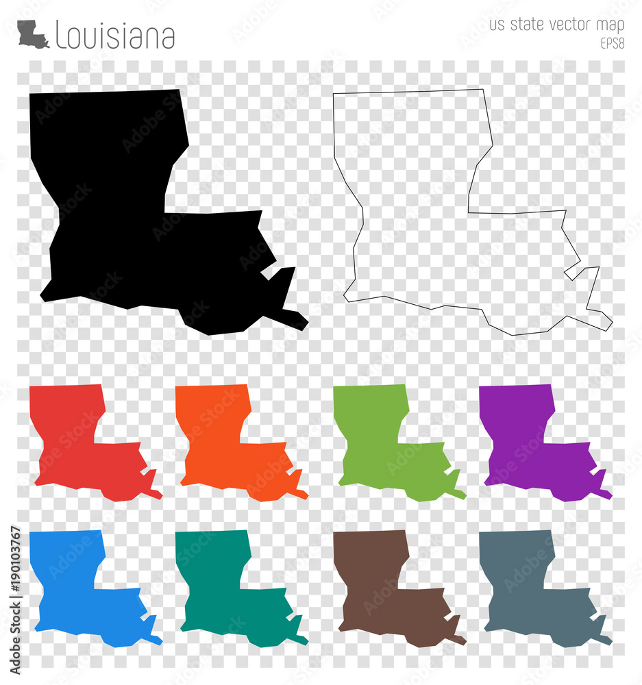 Louisiana state of usa - solid black outline map Vector Image