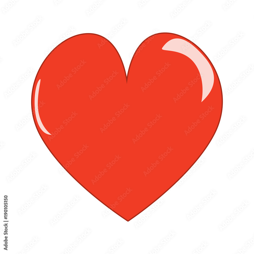 Heart lollipop for Valentine's Day. Vector illustration of a heart isolated on white background.
