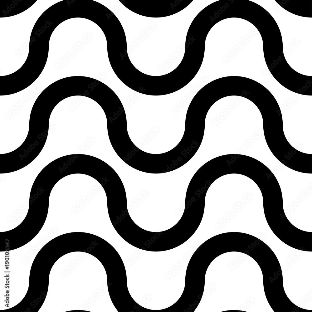 Vector seamless pattern, horizontal wavy lines.