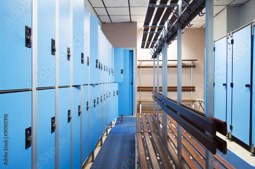 Konstfotografi an empty locker room in the sports club, school, section