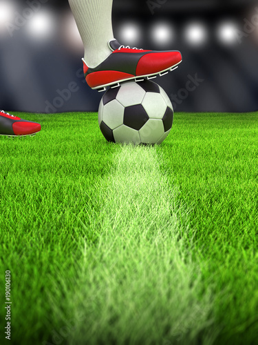 Man with a soccer ball on grass © corund