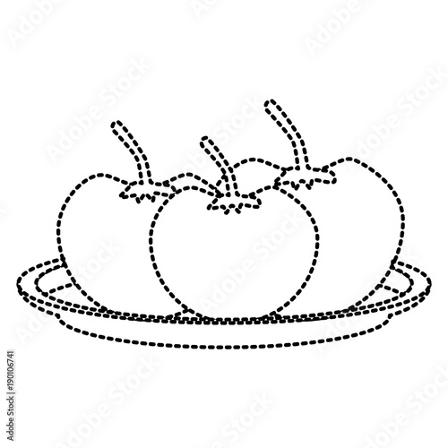 Tomatos vegetables dish icon vector illustration graphic design