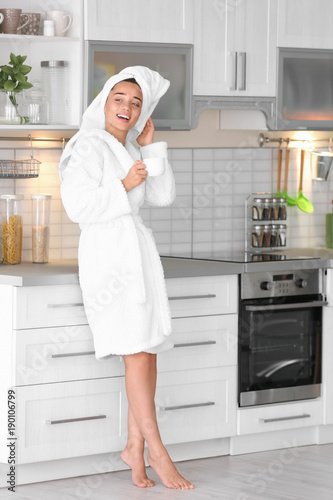 Morning of young beautiful ...