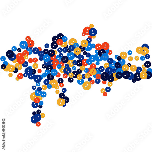 Vector Confetti Background Pattern. Element of design. Colored buttons on a white background