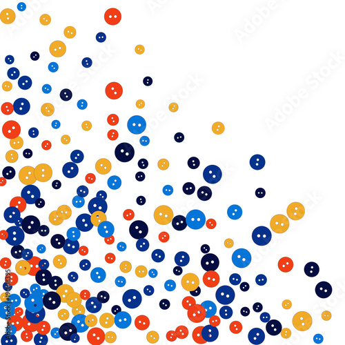 Vector Confetti Background Pattern. Element of design. Colored buttons on a white background