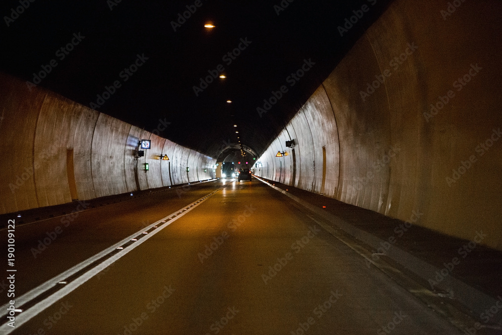 Tunnel for transport inside the mountain