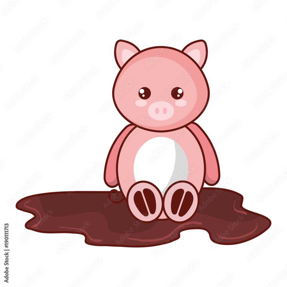 cute and tender pig in the swamp character cute and tender pig in the swamp character