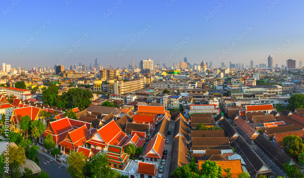 Obraz premium Bangkok old town top view