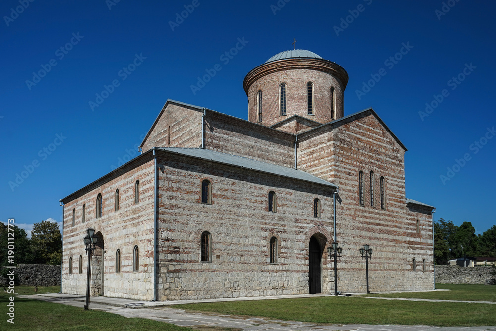 Religious places of the Patriarchal Cathedral. Pitsunda, Abkhazia. Aug 1, 2014.