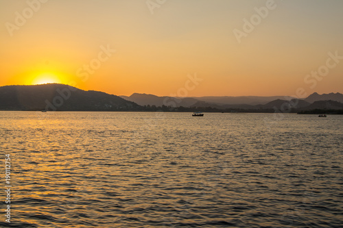 Sunset over Lake Pichola  Udaipur  Rajasthan