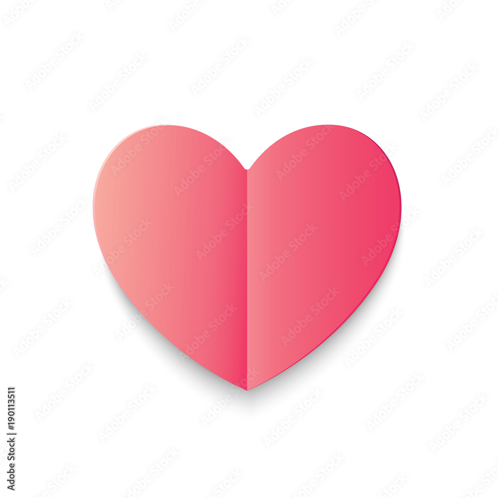 Heart designed in paper art style. Heart designed in paper art style.