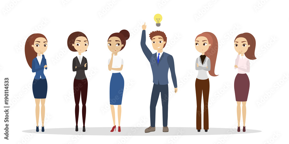 Businessman with idea. Businessman with idea.
