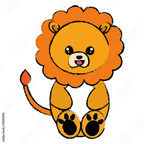cute and tender lion character