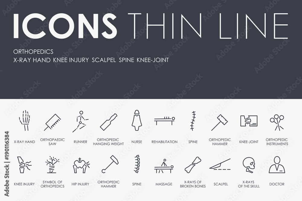 ORTHOPEDICS Thin Line Icons