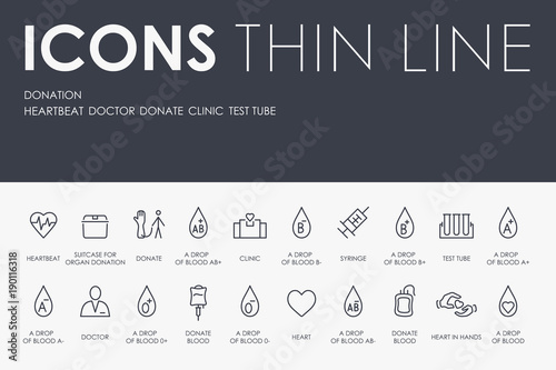 DONATION Thin Line Icons