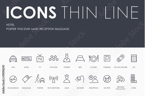 HOTEL Thin Line Icons