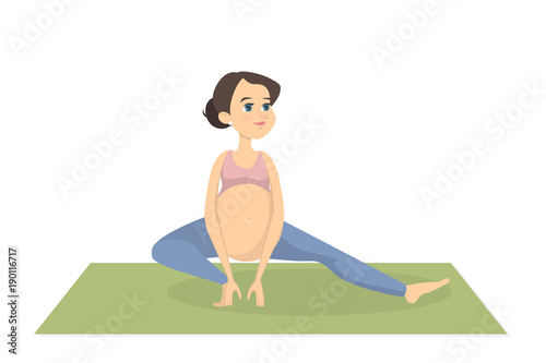 Pregnant woman exercising.