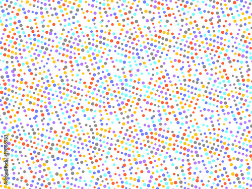 Polka dot background with red yellow grey purple blue circles