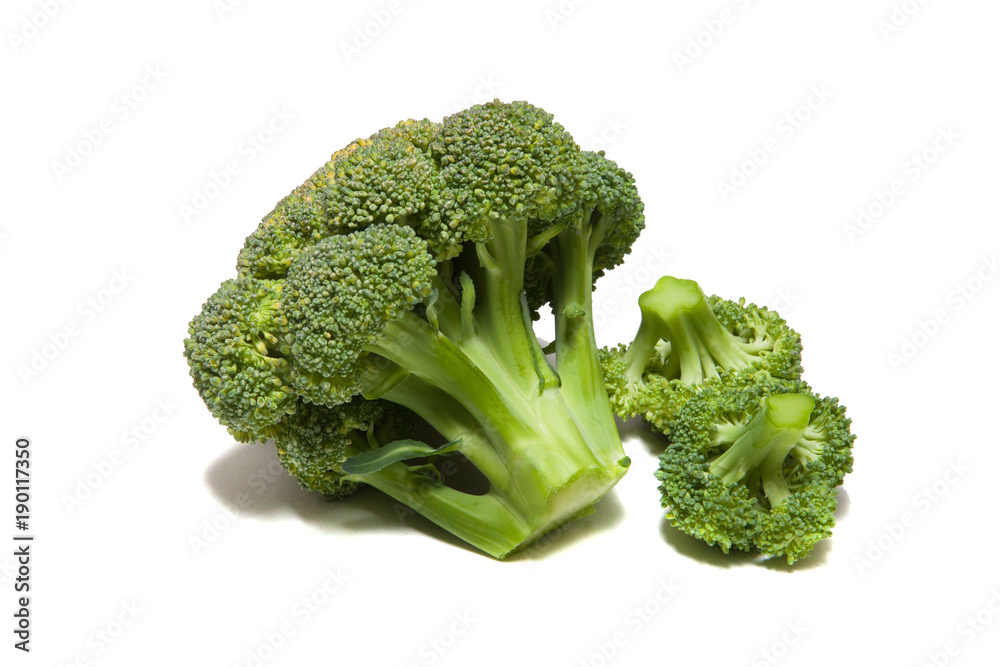 Broccoli cabbage on a white background Broccoli cabbage on a white background