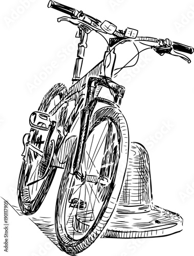 Sketch of a stopped bicycle