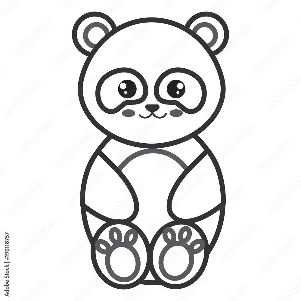 Obraz premium cute and tender bear panda character vector illustration design