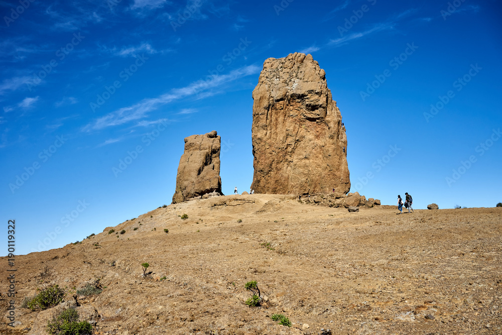 Fototapeta premium Roque Nublo - Gran Canaria - Tejeda - Blue sky over Canary Islands