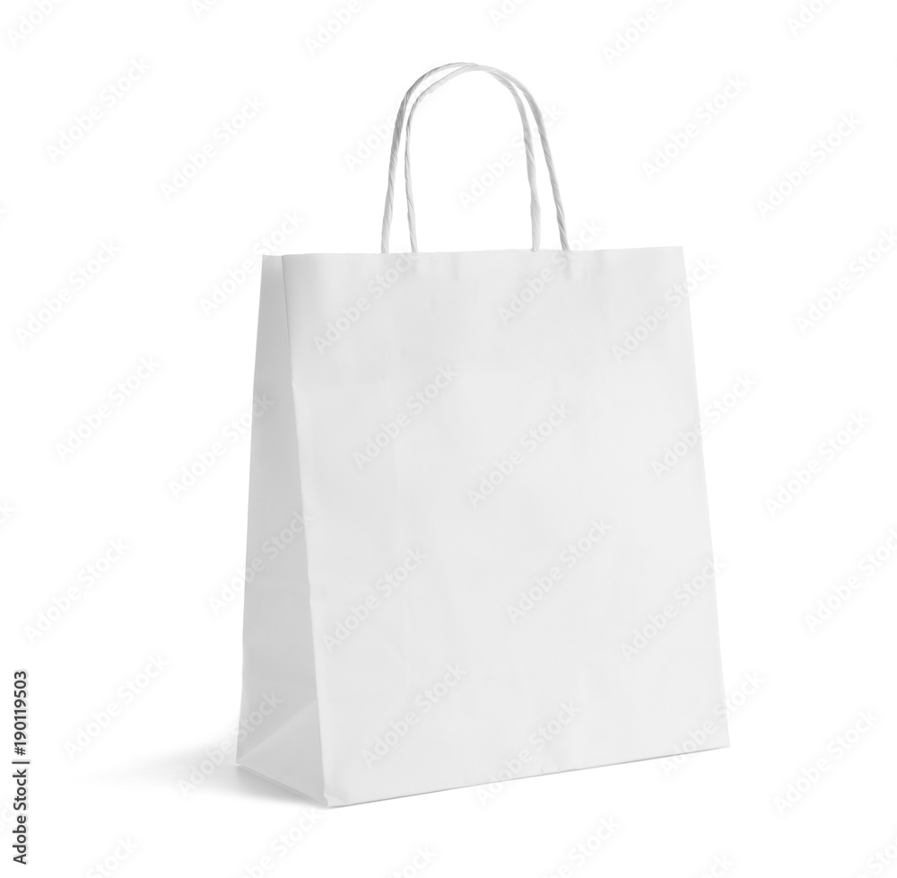 Paper bag on white background. Mockup for design Paper bag on white background. Mockup for design