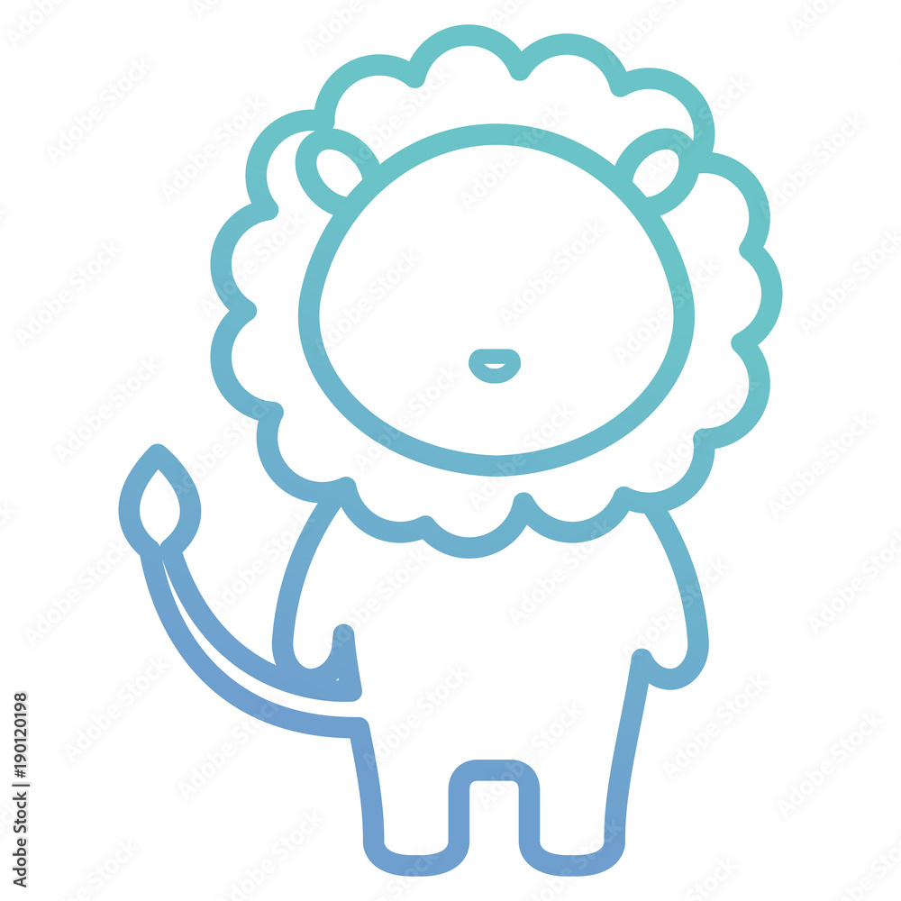 cute and tender lion character vector illustration design