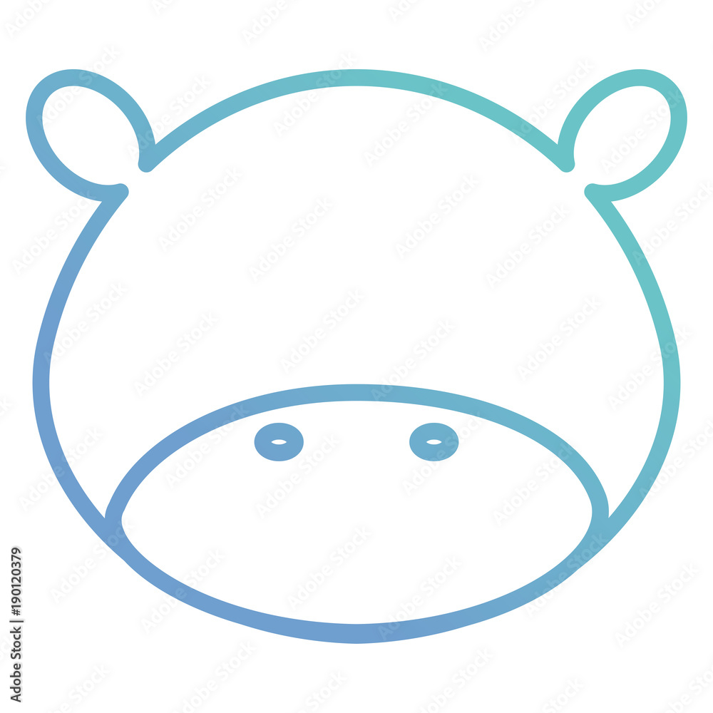 cute and tender hippopotamus head character vector illustration design