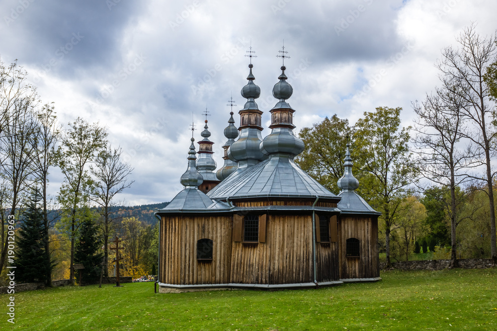 Wooden orthodox church of St. Michael the Archangel in Turzansk, Bieszczady, Poland Wooden orthodox church of St. Michael the Archangel in Turzansk, Bieszczady, Poland