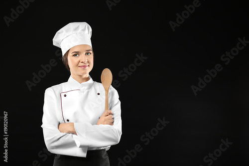 Portrait of female chef wit...