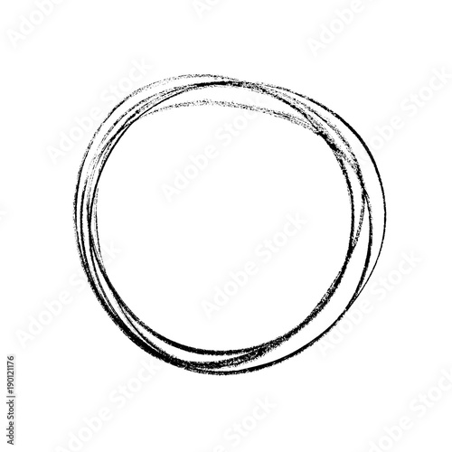 Hand drawn ring in expressive brush drawing style