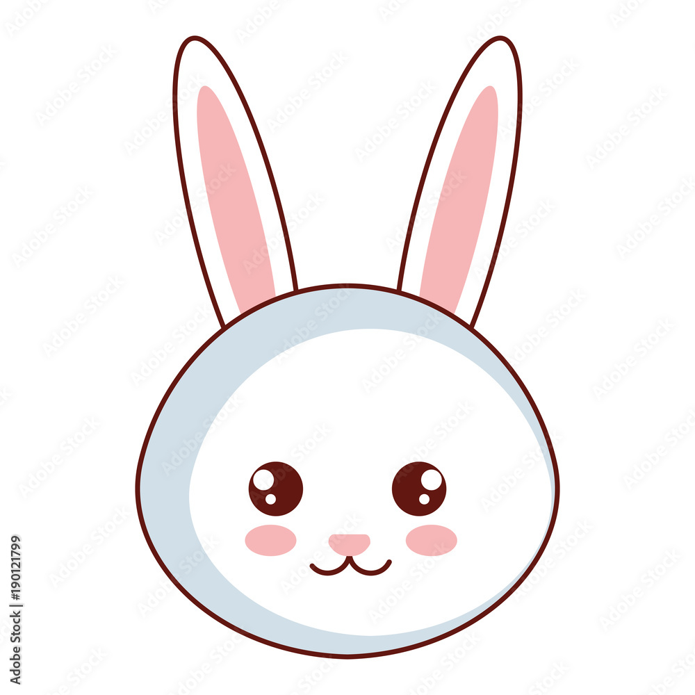 cute and tender rabbit head character vector illustration design