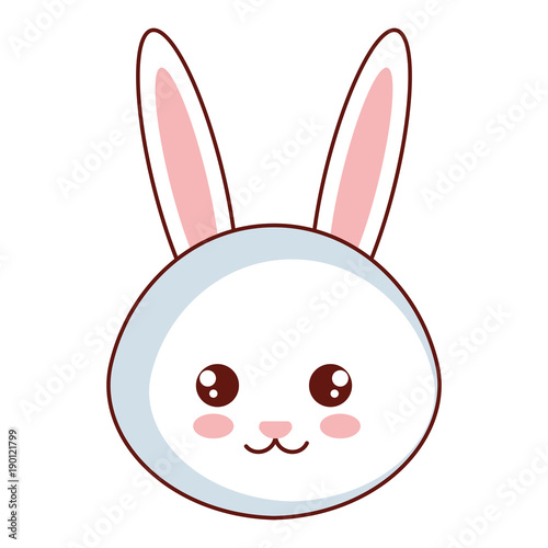 cute and tender rabbit head character vector illustration design © Gstudio