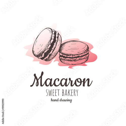 macaron, macaroon almond cakes, macaron sketch
