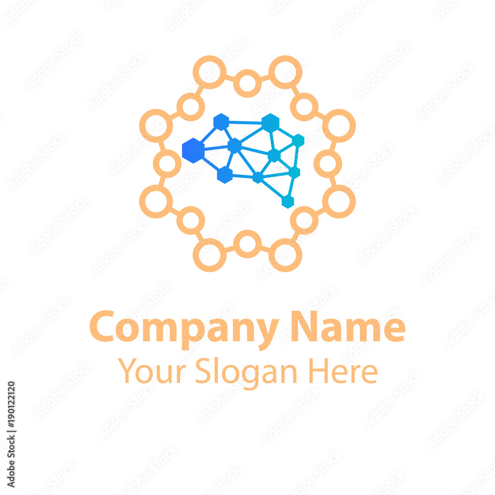 Fototapeta premium Brain logo design, learning and design icons