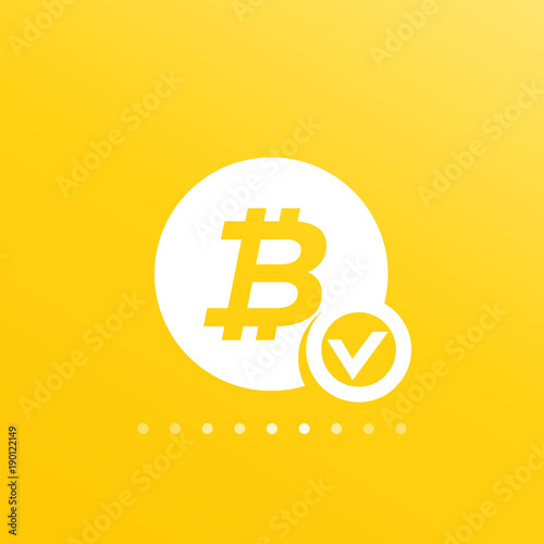 Approved bitcoin payment vector icon