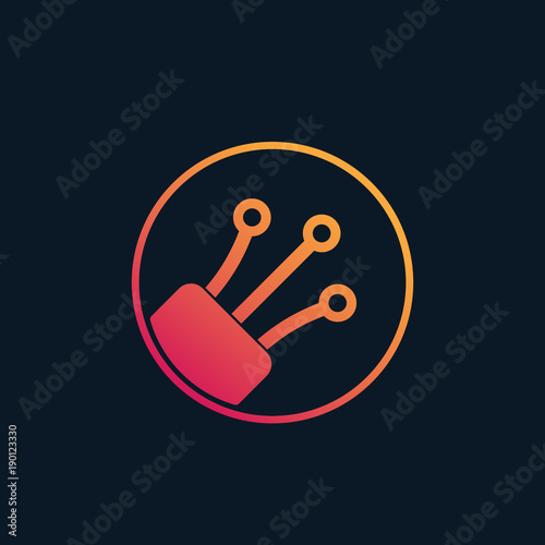 optical fiber vector logo