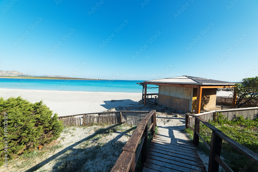 wooden cabin in La Pelosa beach wooden cabin in La Pelosa beach