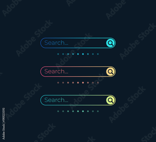 Search bars vector elements for ui, web and apps