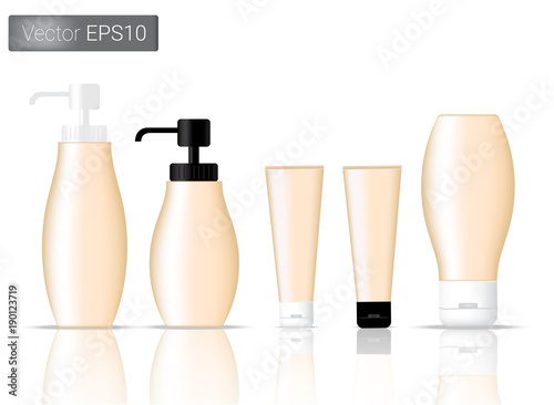 Cream Bottles Set Background Illustration