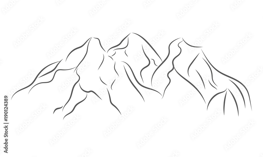 Gray mountain range icon. Vector illustration Gray mountain range icon. Vector illustration