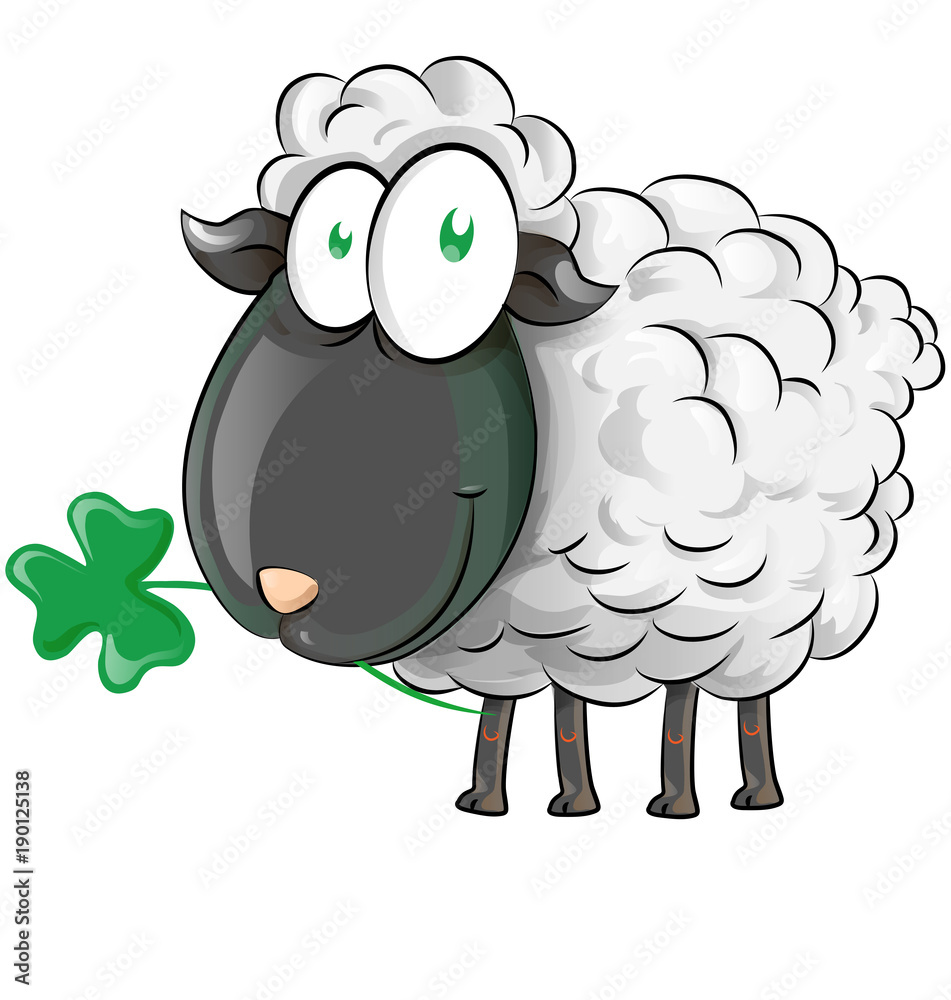 Obraz premium irish shepp cartoon on white background