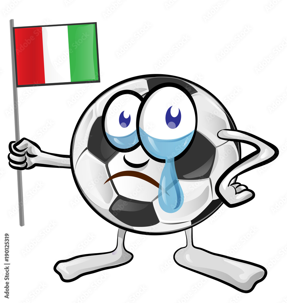 Obraz premium soccer ball cartoon with italian flag