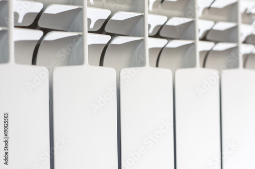 Wallpaper Mural white radiator background. Close up elements modern battery - source of heat Torontodigital.ca