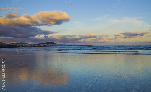 Caleta de Famara  Famara beach  in Lanzarote  Canary island in Spain 