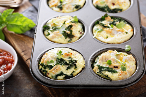 High protein egg muffins with kale