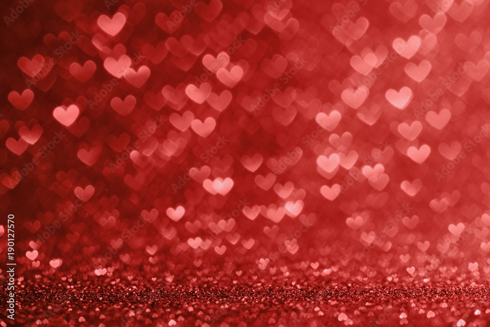Defocused lights in the shape of red hearts Defocused lights in the shape of red hearts