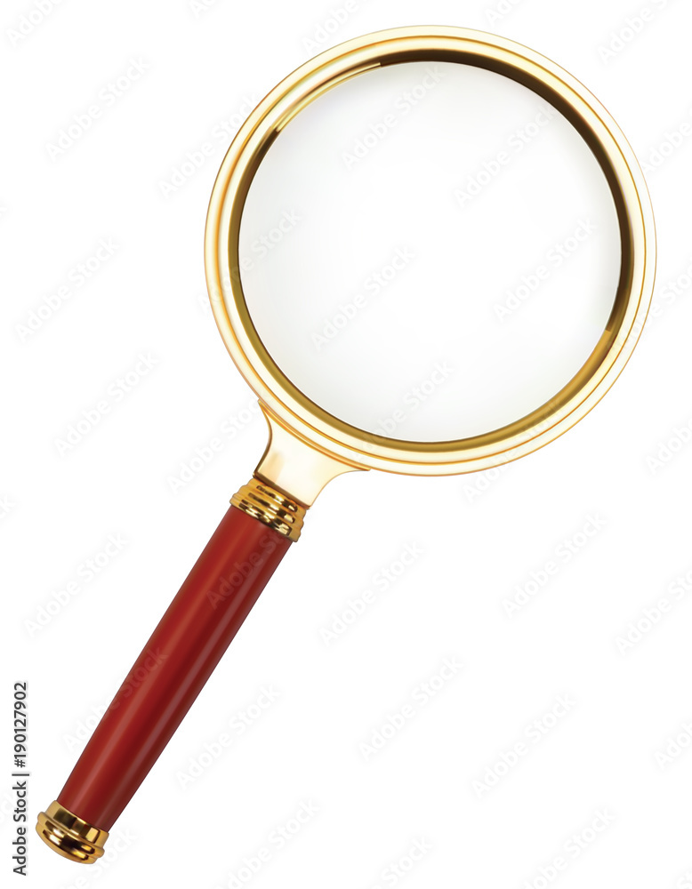 Lupe. Magnifying Glass on white. Vector 3d illustration Lupe. Magnifying Glass on white. Vector 3d illustration