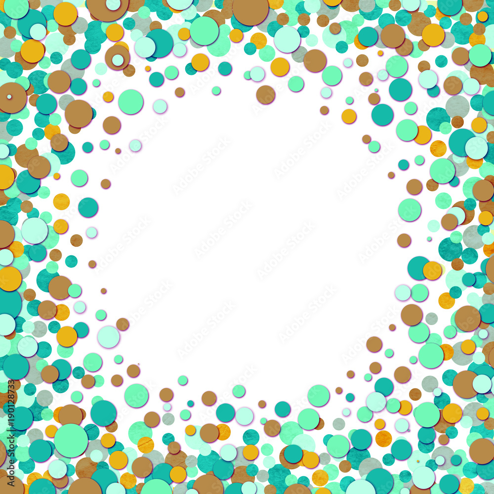 Dots frame in blue, yellow and green Dots frame in blue, yellow and green